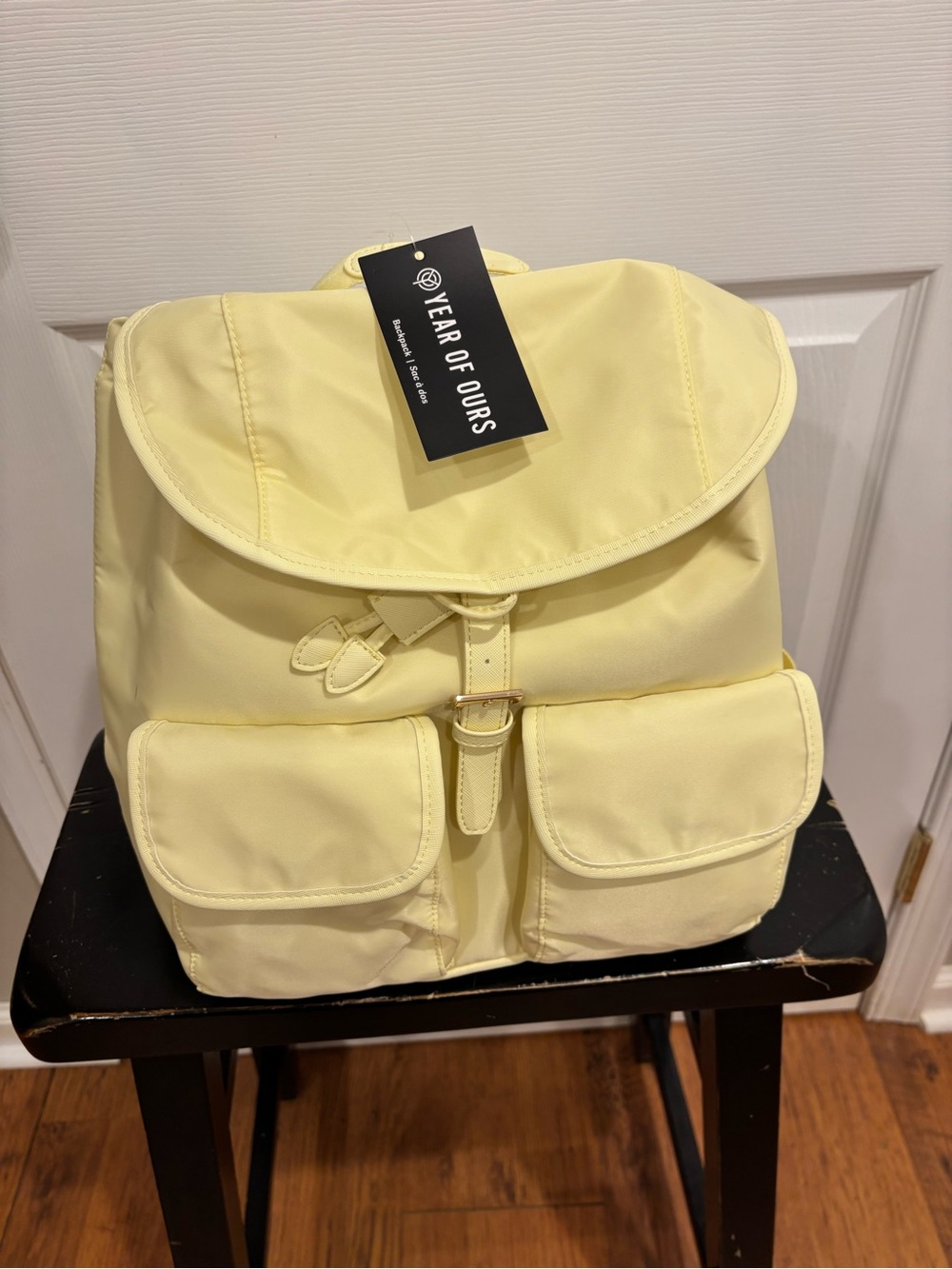 Year of Ours Light Yellow Nylon Flap Backpack with Front Pockets